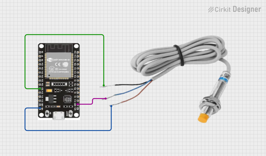 ESP32 Inductive Proximity Sensor Metal Detection circuit diagram