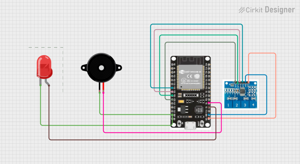 ESP32 HW-138 TTP224 4 Touch Control System wiring diagram

